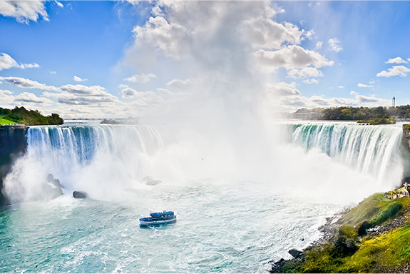 Use Driven Rewards points to explore Niagara Falls, a city served by Trailways bus service and charter bus rentals