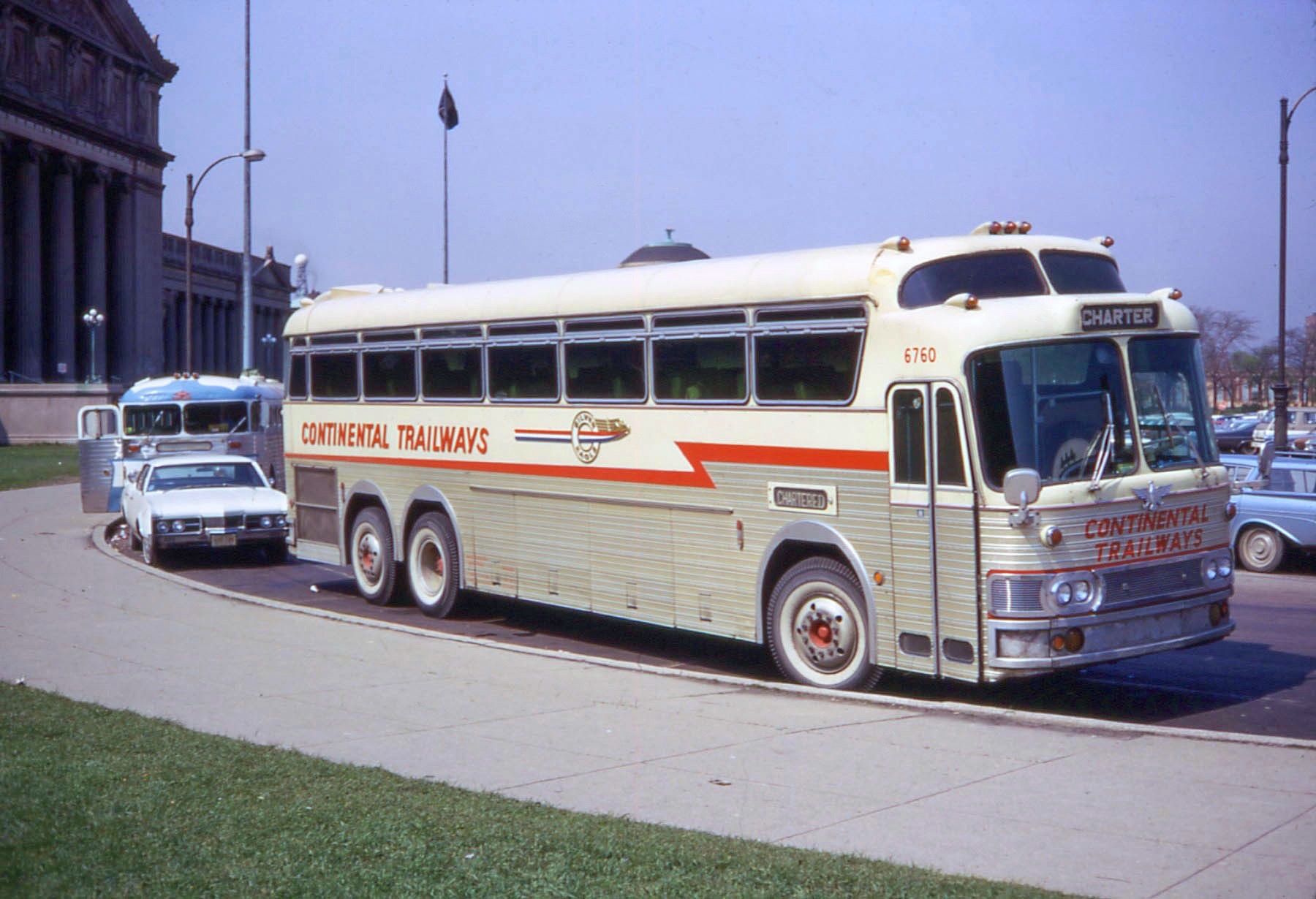 Archived 1960's photo of Continental Trailways bus